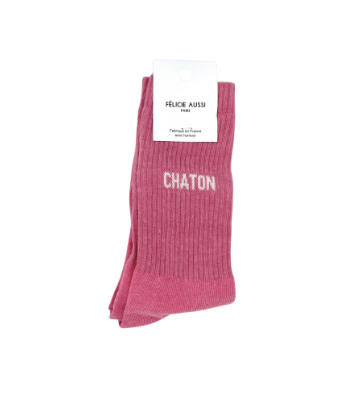 Chaussettes Chaton Rose -...